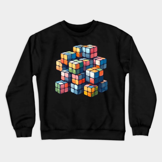 Rubiks Cube Crewneck Sweatshirt by Siha Arts
